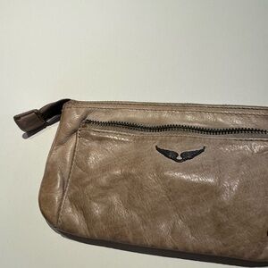 Zadig & Voltaire Tan Leather Pouch